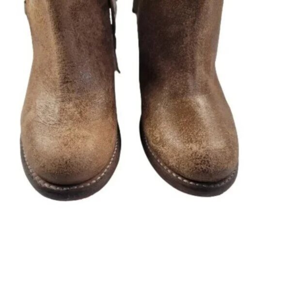 Bed Stu Blaire Leather Ankle Booties Women's 6.5 Tan Rustic Lace-Back Boots - Picture 7 of 11